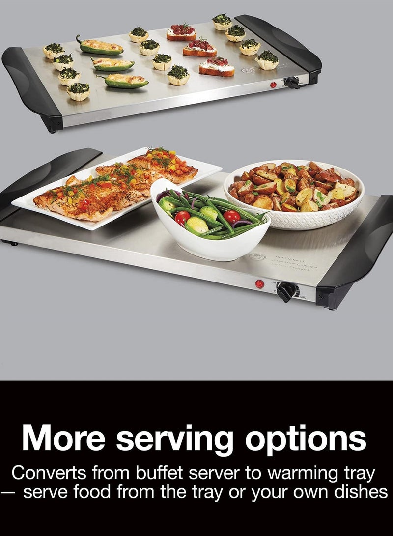 HEROCKX Electric Food Warmers  3 Section Buffet Warmer Adjustable Heat Easy Clean Stainless Steel Portable & Great for Parties Holiday & Events - Image 3